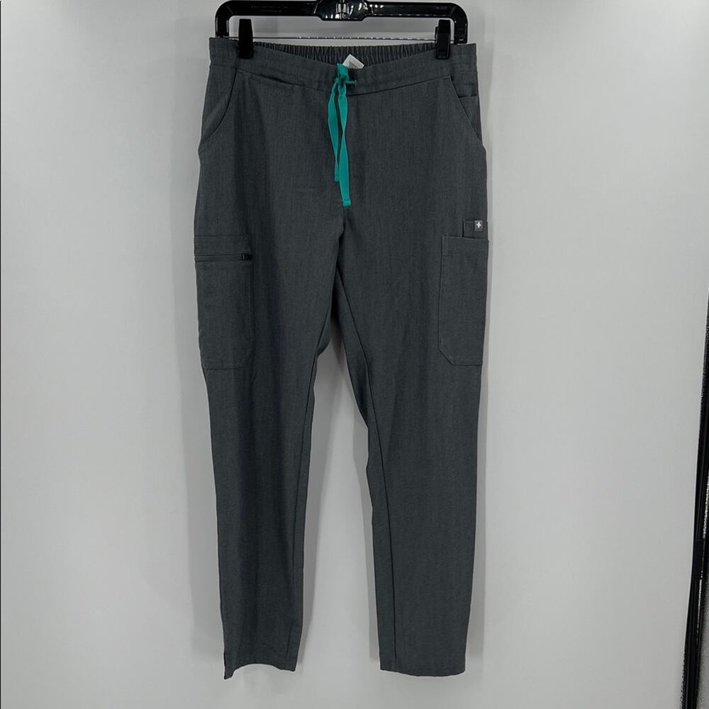 Figs Technical Collection Women's Yoga High Waisted Skinny Scrub - Gray - Small